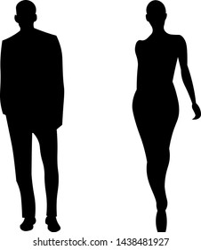 Black silhouette of a man and woman.
