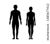 Black silhouette of a man and a woman. Male and female gender. Body silhouettes for medicine.
