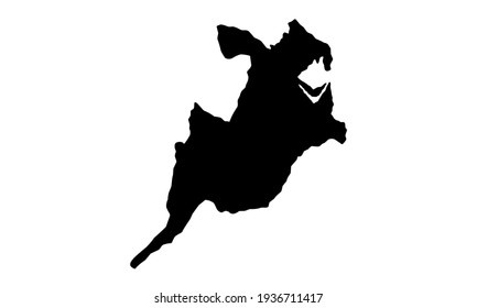 black silhouette of a map of the city of Amersfoort in the Netherlands on a white background