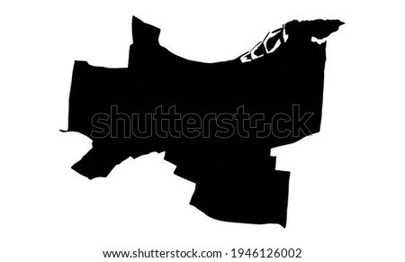 Black silhouette of a map of the city of Barling in Arkansas, United States of America on a white background
