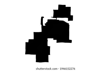 black silhouette of map of the city of Boulder in nevada of the United States of America on a white background