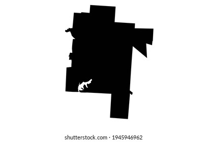 Black silhouette of a map of the city of Crossett in Arkansas, United States of America on a white background