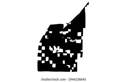 black silhouette of map of the city of Fernley in nevada of the United States on white background