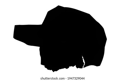 Black silhouette of a map of the city of Lae in Papua New Guinea on a white background svg