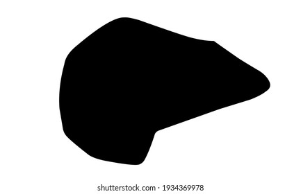 black silhouette of a map of the city of Mazari Sharif in Afghanistan on a white background