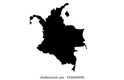black silhouette of a map of the city of Medellin in Colombia on a white background