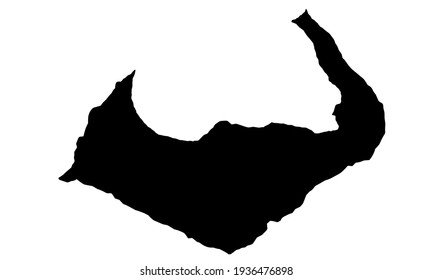 black silhouette of a map of the city of Morcote in Ticino, Switzerland on a white background