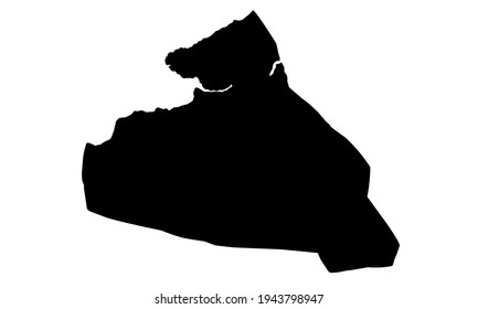black silhouette of map of the city of Mosfellsbaer in iceland on a white background