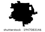 Black silhouette of a map of the city of Muncie in Indiana, United States of America on a white background