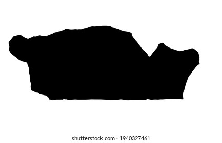 black silhouette of map of the city of Nioro Du Rip in Senegal on a white background