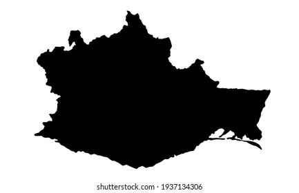 Black Silhouette Map City Oaxaca De Stock Vector (Royalty Free ...