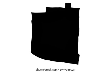 Black silhouette of a map of the city of Port Allen in Louisiana in the United States on a white background