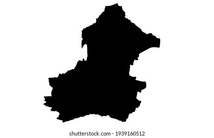 Black Silhouette Map City Radom Central Stock Vector (Royalty Free ...