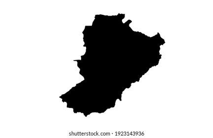 black silhouette of map of the city of Ribeirao Preto in brazil on a white background