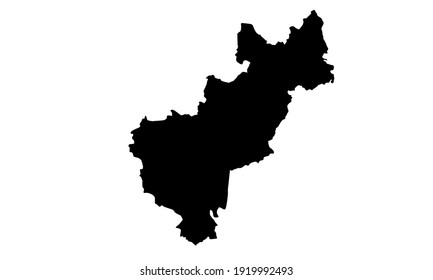 Black Silhouette Of A Map Of The City Of Santiago De Querétaro In Mexico On A White Background