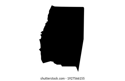 black silhouette of a map of the city of Santiago del Estero in Argentina on a white background