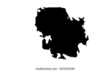 black silhouette of map of the city of Sao Jose dos Campos in brazil on a white background