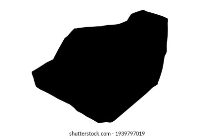 black silhouette of a map of the city of Sarband in southwestern Tajikistan on a white background