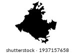 black silhouette of a map of the city of Torreon in central Mexico on a white background