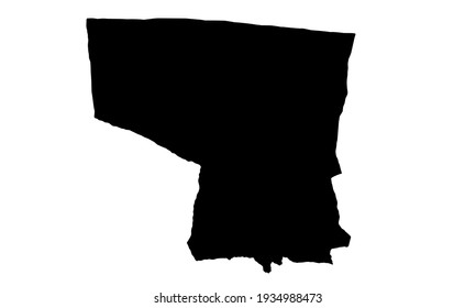 black silhouette of a map of the city of Wundanyi in Taita-Taveta, Kenya on a white background