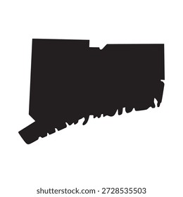 schwarze Silhouette Karte von Connecticut Zustand in USA