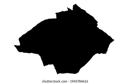 black silhouette of a map of the Dutch city of Zoetermeer on a white background