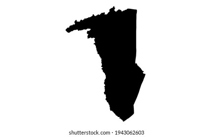 black silhouette of map of Greenville in South Carolina on white background