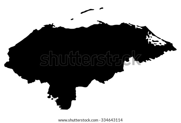 Black Silhouette Map Honduras North America Stock Vector (Royalty Free ...