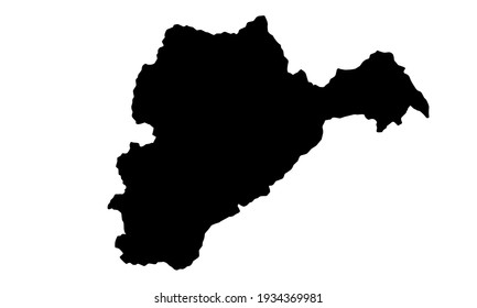 Black Silhouette Map Logar Province Afghanistan Stock Vector (Royalty ...