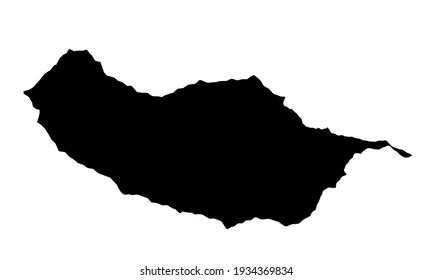 Black silhouette of map of Madeira city in Ohio, USA on white background