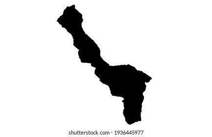 Silueta negra de un mapa de un pueblo de pully en el cantón de Vaud, Suiza sobre un fondo blanco