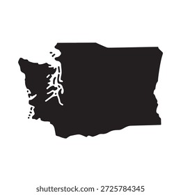 um mapa de silhueta preta do estado de washington