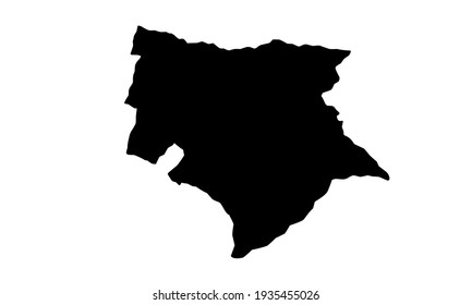 Black Silhouette Map Trujillo City Western Stock Vector (Royalty Free ...