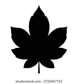 Silueta negra de una hoja de arce