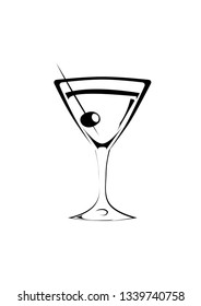 Black Silhouette of a Martini 