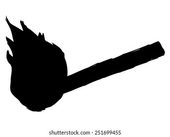 black silhouette of match stick