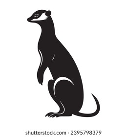 A black Silhouette meerkat animal vactor