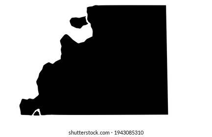 black silhouette of Michigan city map of Buchanan on white background