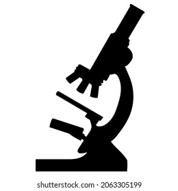 black silhouette microscope vector, isolated