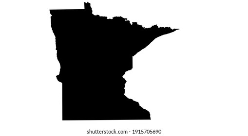 black silhouette of Minnesota state map on white background