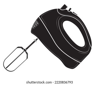 Black silhouette of Mixer isolated on white background. Vector illustration.