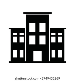 Black silhouette of a modern building complex architecture