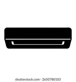 Black silhouette of a modern wall mounted air conditioning unit vector illustration