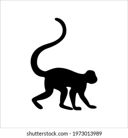 black silhouette of a monkey child