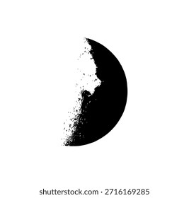 Silueta negra de una luna, Vector de media luna