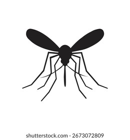 Una silueta negra de un Vector del icono del mosquito