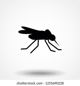 Black silhouette of mosquitoe bite isolated on white