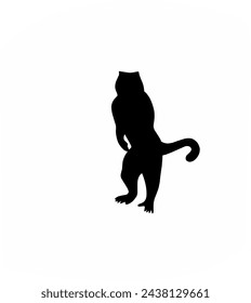 Black silhouette of mountain monkey. vector illustration