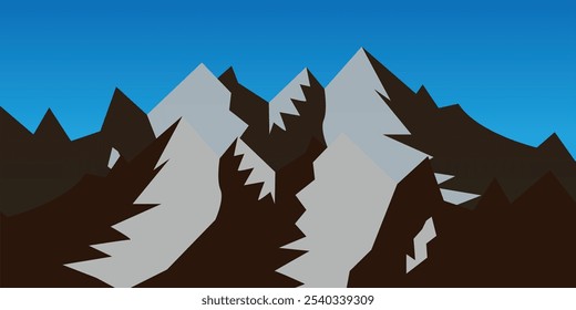 A black silhouette of mountains and fir trees, creating a panoramic camping adventure scene. Perfect for wildlife, outdoor themes, and nature-inspired designs, adding a rugged, adventurous feel.