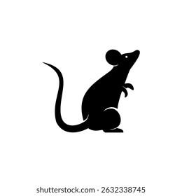 black silhouette of a mouse